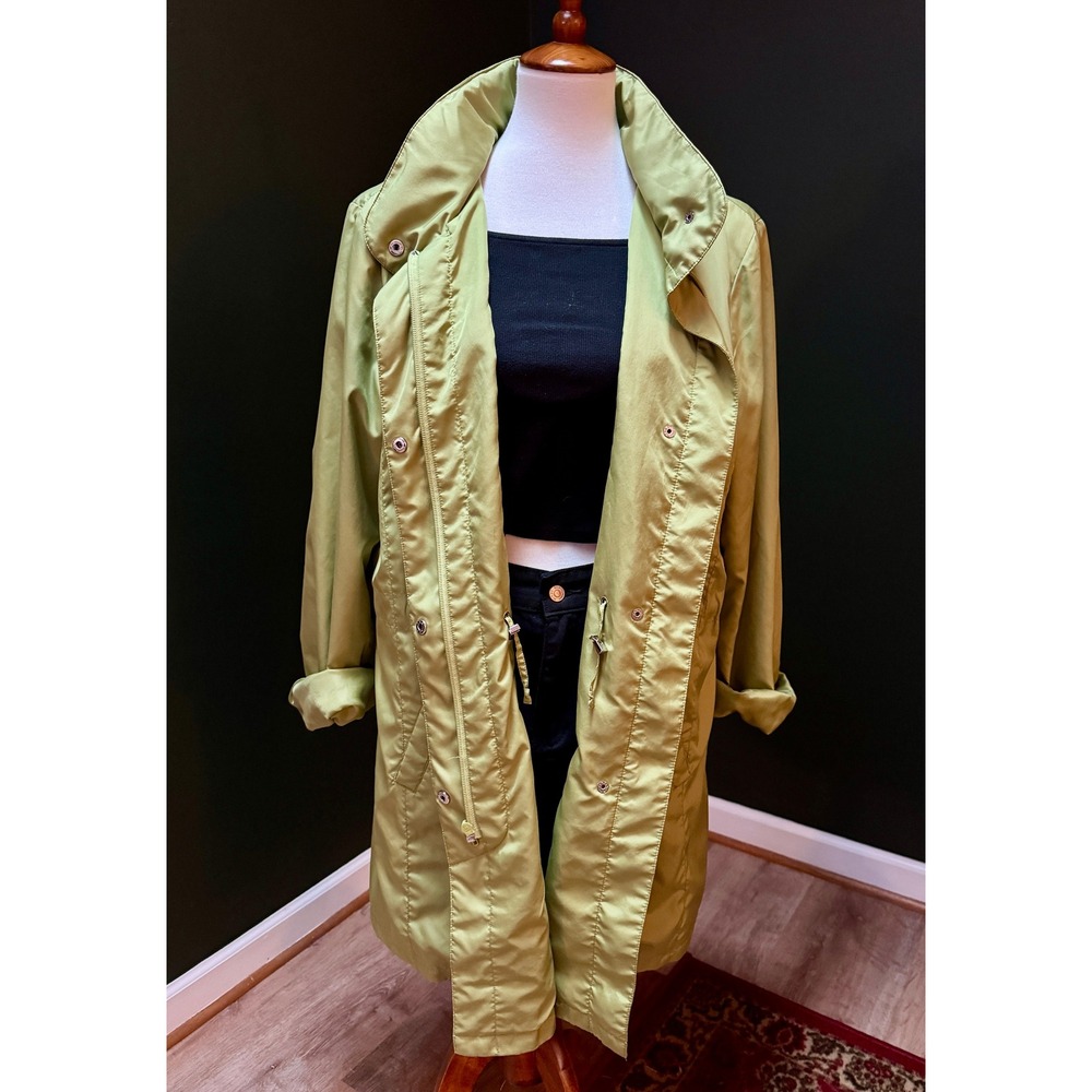 Vintage Alfani Light Green Full Zip Trench Style Jacket Women's‎ XL